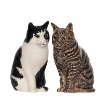 Quail Ceramics Barney & Clementine Cat Salt & Pepper Shaker 