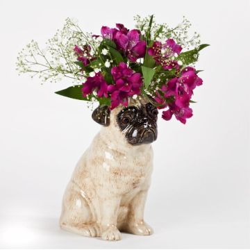 Quail Ceramics Pug Flower Vase Fawn Large 