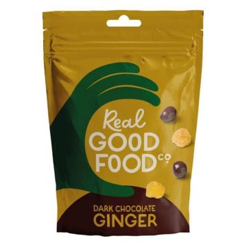 Real Good Food Dark Chocolate Ginger Pouch 120g