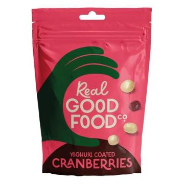 Real Good Food Yoghurt Coated Cranberries Pouch 120g