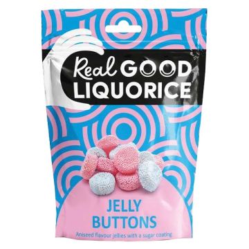 Real Good Liquorice Jelly Buttons Pouch 165g
