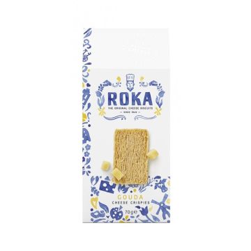 Roka Gouda Cheese Crispies In Delft Blue Design Carton 70g