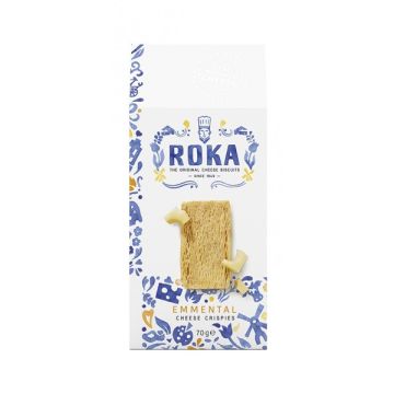 Roka Emmental Cheese Crispies In Delft Blue Design Carton 70g