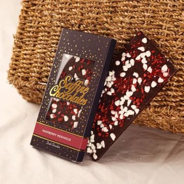 Saffire Chocolates Big Chocolate Bar Raspberry Meringue 120g