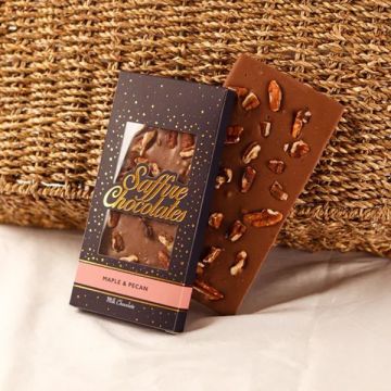 Saffire Chocolates Big Chocolate Bar Maple & Pecan 120g