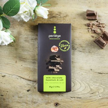 Perlege Milk Chocolate with Hazelnut and Salt Bar 85g