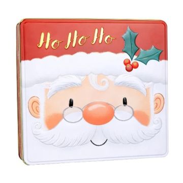 Silver Crane Santa Square Belgian Chocolate Biscuit Tin 375g