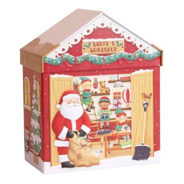 Silver Crane Santa's Workshop Biscuit Tin 300g