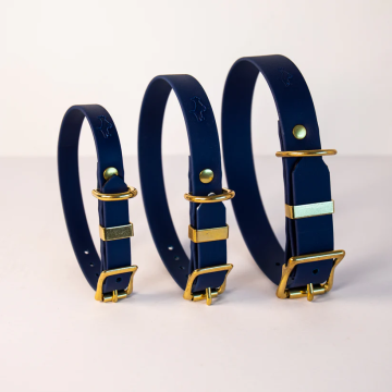 Storeys & Tails Biothane All Weather Collar Navy L