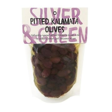 Silver & Green Kalamata Black Olives (Pitted Black) 220g