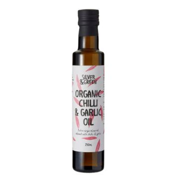 Silver & Green Extra Virgin Olive Oil Chilli & Garlic 250ml
