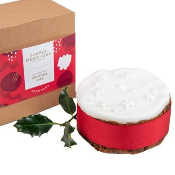 Simply Delicious Gf Round Christmas Cake Gift Box 820g