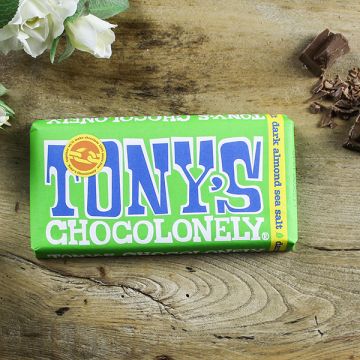 Tony's Chocolonely Dark Chocolate Almond & Sea Salt  180g
