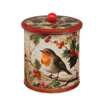 Tin Treats Robins Biscuit Barrel With Biscuits 480g
