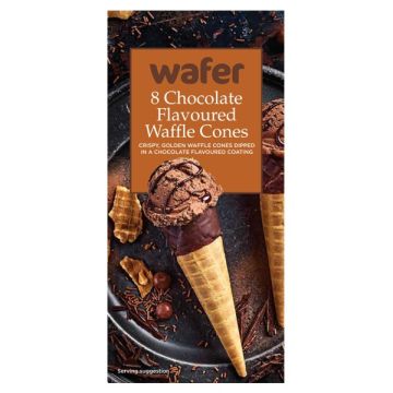 Wafer Chocolate Flavoured Dipped Waffle Cones 6pk