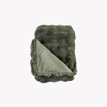 Feather Faux Fur Throw - Eucalyptus