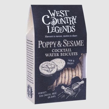 West Country Legends Poppy & Sesame Cocktail Water Biscuits 100g
