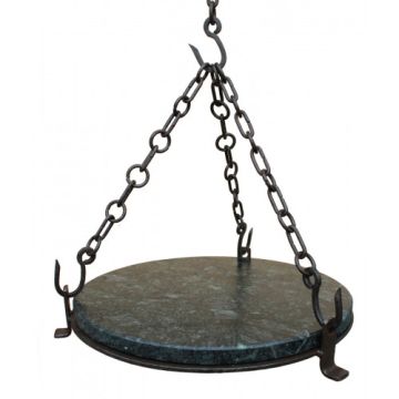 Stone Griddle Plate With Metal Ring And Stand