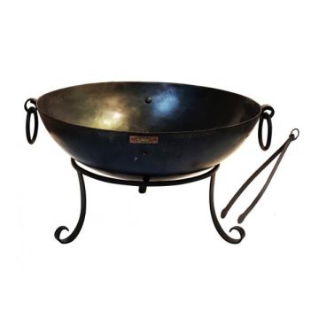 Kadai 50cm Tula Firepit With Low Stand And Tongs