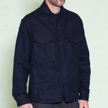 The Maritime Overshirt Navy Moleskin S