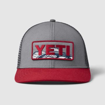 YETI Bass Badge Trucker Hat - Gray/Rust