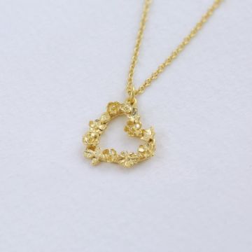 Alex Monroe Floral Heart Charity Necklace (Gold)