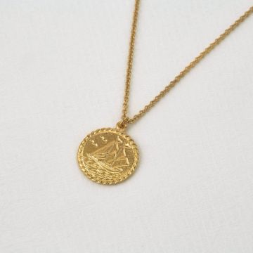 Alex Monroe Nautical Antique Coin Necklace (Gold)