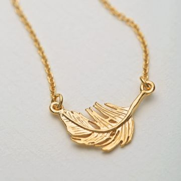 Alex Monroe Little Feather Inline Necklace (Gold)