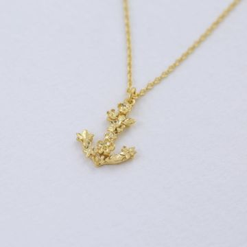 Alex Monroe Floral Anchor "Hope" Necklace (Gold)