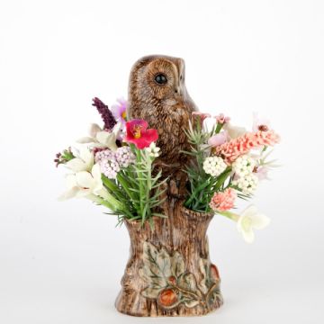 Quail Ceramics Tawny Owl Bud Vase 