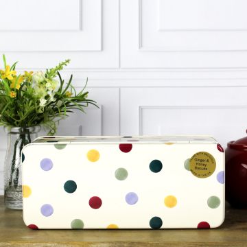 Emma Bridgewater Polka Dot Tin With Ginger And Honey Biscuits 320g